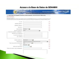Acceso a la Base de Datos de SENAMHI

 
