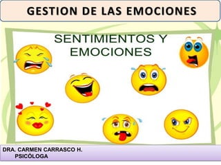 GESTION DE LAS EMOCIONES
DRA. CARMEN CARRASCO H.
PSICÓLOGA
 