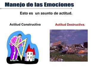 Esto es un asunto de actitud.
Actitud Destructiva.Actitud Constructiva
 