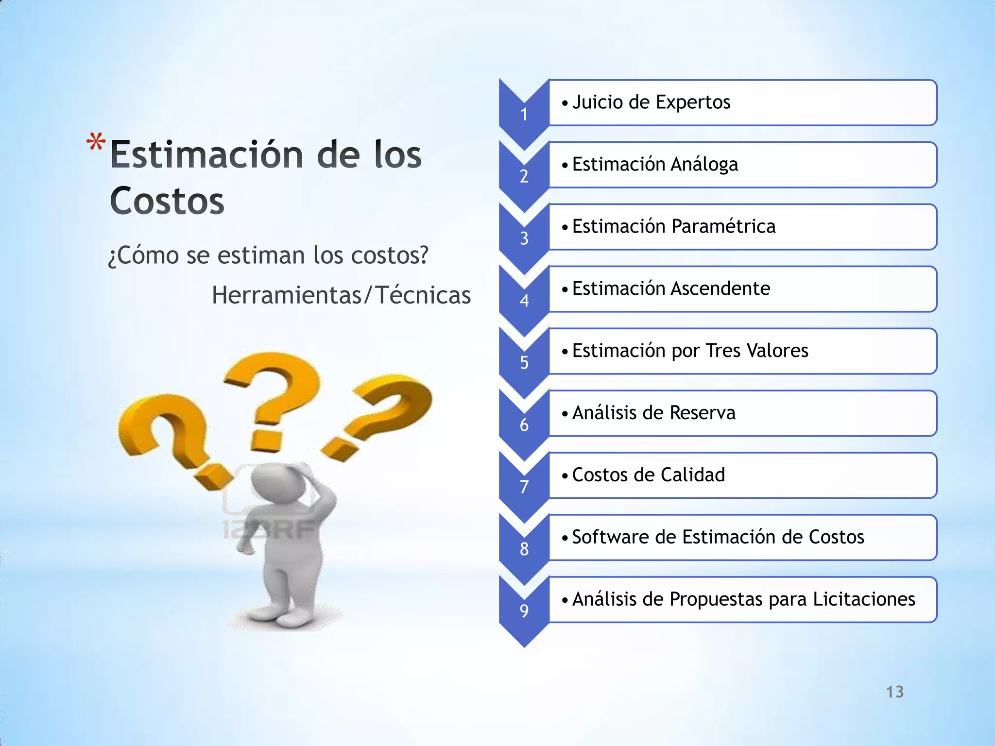 Gestion de los costos del proyecto | PPTX