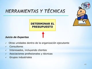 Gestion de los costos del proyecto | PPTX
