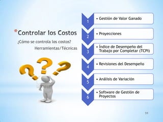 Gestion de los costos del proyecto | PPTX
