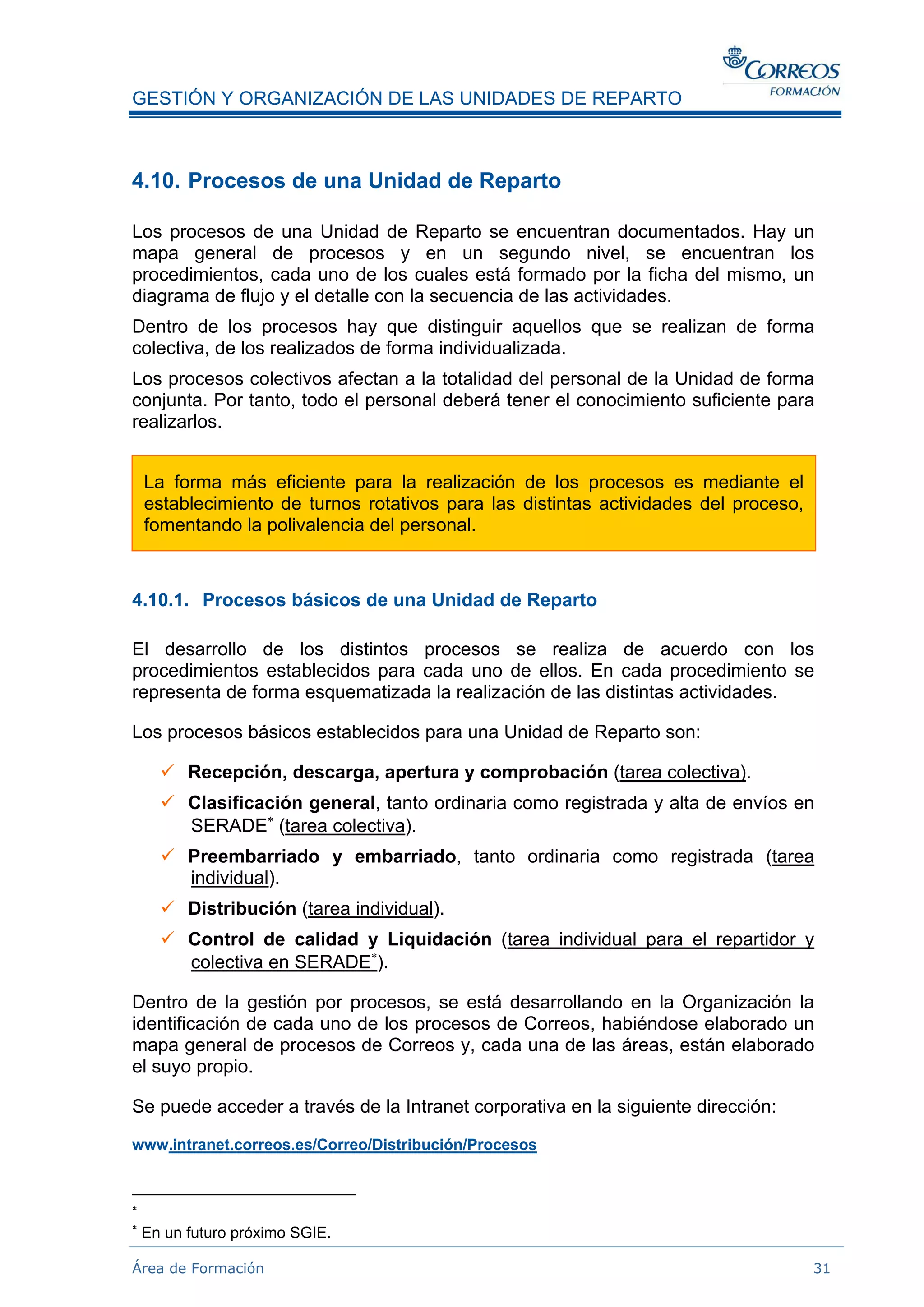 Gestion De Los Procesos En Distribucion