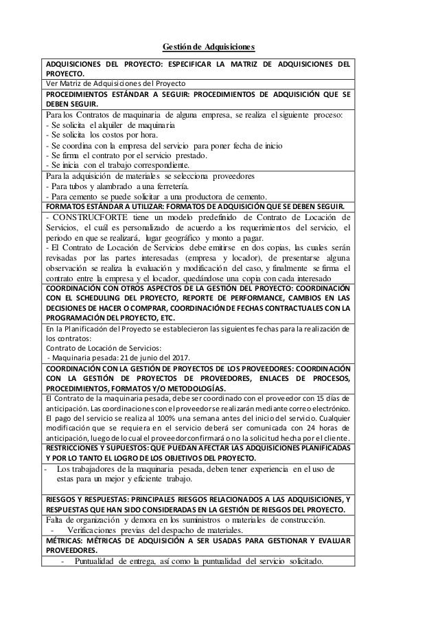 Gestion De Proyecto Ejemplo