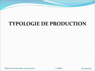 Méthodes & Outils gestion de la production L.HAMIDI ISTA MAI 2021
TYPOLOGIE DE PRODUCTION
 