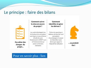 Le principe : faire des bilans
Pour en savoir plus : lien
 