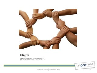 Intégrer
Construisez une gouvernance IT.




                     GDP avec Scrum │ © Pierre E. Neis   124
 