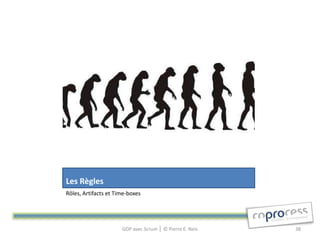 Les Règles
Rôles, Artifacts et Time-boxes




                      GDP avec Scrum │ © Pierre E. Neis   38
 