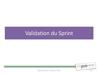 Validation du Sprint




     GDP avec Scrum │ © Pierre E. Neis   110
 