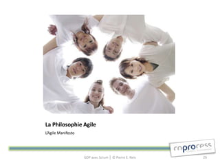 La Philosophie Agile
L’Agile Manifesto




                    GDP avec Scrum │ © Pierre E. Neis   29
 