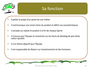 Sa MissionProtéger l’Équipe ScrumLever les obstaclesExécuter le processTravailler avec le Product OwnerChanger l’OrganisationGDP avec Scrum │ © Pierre E. Neis45