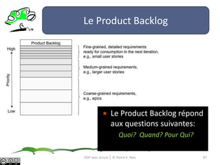User Story CardUne brève description textuelle des exigences+ Risques+ critèresd’acceptationAS  A Product OwnerI CAN / I WANT estimate Costs3 lines of Requirement DescriptionGDP avec Scrum │ © Pierre E. Neis83