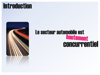 Introduction<br />Le secteur automobile est<br />hautement<br />concurrentiel<br />