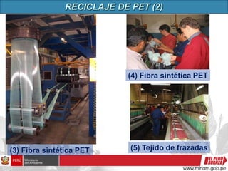(3) Fibra sintética PET
RECICLAJE DE PET (2)
(4) Fibra sintética PET
(5) Tejido de frazadas
 