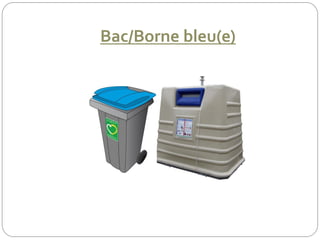 Bac/Borne bleu(e)
 