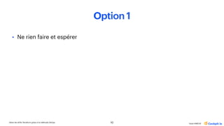 Gérer les drifts Terraform grâce à la méthode GitOps
Katia HIMEUR
Option 1
• Ne rien faire et espérer
10
 