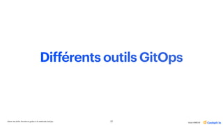 Gérer les drifts Terraform grâce à la méthode GitOps
Katia HIMEUR
Différents outils GitOps
17
 