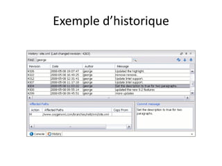 Exemple d’historique
 