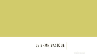 LE BPMN BASIQUE
PROF Y.BOUKOUCHI - ENSA D'AGADIR
 