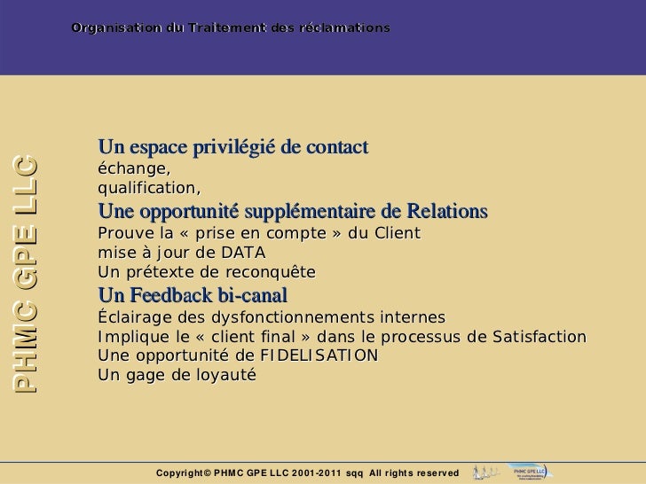 Gestion des réclamations clients
