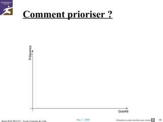 Comment prioriser ? Fréquence Gravité 