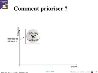 Comment prioriser ? Risques de fréquence Fréquence Gravité 