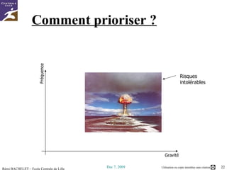 Comment prioriser ? Risques intolérables Fréquence Gravité 