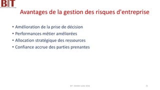 Avantages de la gestion des risques d'entreprise
• Amélioration de la prise de décision
• Performances métier améliorées
• Allocation stratégique des ressources
• Confiance accrue des parties prenantes
BIT- AXIANS-Juillet 2024 25
 