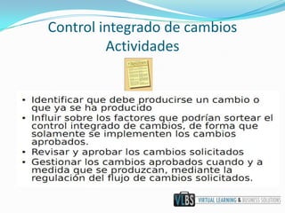 Control integrado de cambios Actividades