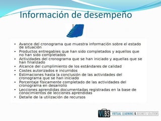 Información de desempeño