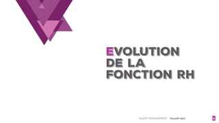 TALENT MANAGEMENT - Christelle Letist 3
EVOLUTION
DE LA
Fonction RH
 