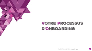 TALENT MANAGEMENT - Christelle Letist 57
VOTRE PROCESSUS
d’ONBOARDING
 
