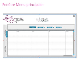Fenêtre Menu principale:
 