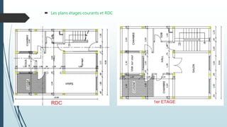  Les plans étages courants et RDC
 
