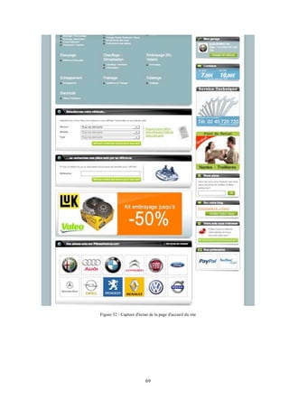 69
Figure 52 - Capture d'écran de la page d'accueil du site
 