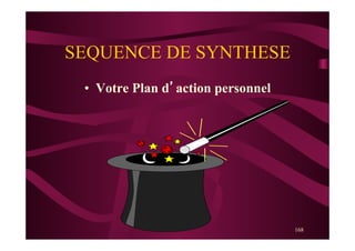168
SEQUENCE DE SYNTHESE
•  Votre Plan d’action personnel
 
