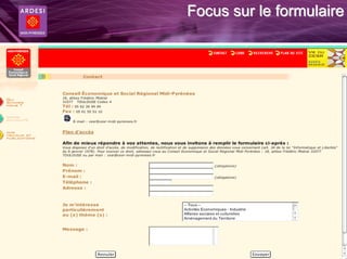 Focus sur le formulaire
 