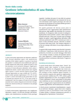 Gestione infermieristica di una fistola viscerocutanea - WCET Journal - January/March 2012