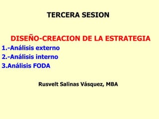TERCERA SESION ,[object Object],[object Object],[object Object],[object Object],Rusvelt Salinas Vásquez, MBA 