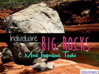 Individuare 
Fonte immagine 
Big rocks 
e Most Important Tasks Valeria Laurenti - Gestione del Tempo 21 
 
