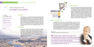 Avant le lancement du projet en décembre 2004, 35 organismes
                                                                                                                                                                                      publics ont été consultés. La planification de moyens humains
                                                                                                                                                                                      et l’organisation de partenariats (INSEE, DDAF, DDE, BRGM,
                                                                                                                                                                                      etc.) ont été mises en œuvre. Le projet mobilise les élus, mais
                                                                                                                                                                                      aussi un webmaster, un administrateur SIG, un responsable SIG
                                                                                                                                                                                      et l’appui d’un prestataire de services. Dès le départ, le Conseil
                                                                                                                                                                                      Général s’est équipé d’outils informatiques adaptés (serveur,
                                                                                                                                                                                      pare-feu, etc.), assurant le support technique de l’application.
                                                                                                                                                                                      Parallèlement, un plan de formation et un plan de communi-
                                                                                                                                                                                      cation ont été mis en place. Au coût de la prestation extérieure
                                                                                                                                                                                      (400 000 euros) s’ajoute celui induit par le travail de l’équipe
                                           « Géoloiret.com » est un Système d’Information Géographique (SIG)                                                                          interne du Conseil Général (réflexion, reprise de données,
                                           ouvert au grand public, offrant un accès réservé pour les communes et                                                                      maintenance, assistance technique, formation).
                                           groupements de communes et une version Intranet pour les agents des
                                           services départementaux. Outre les données cadastrales, des informa-
                                           tions en temps réel sont accessibles sur l’état des routes en cas de pro-
                                           blèmes météo (neige, verglas, inondations). Les cartes sont visibles
                                           selon 11 thématiques: découpage administratif et politique, actions soli-          La fréquentation du SIG s’élève à 6 000 consultations par mois. Un club
                                           daires du Conseil Général en faveur de l’enfance, de la famille, de                d’utilisateurs coordonne la remontée des remarques pour compléter le dispo-
                                           l’insertion, etc., infrastructures et voies de communication, emploi et            sitif… Aujourd’hui, le Loiret peut se prévaloir d’être le département le plus avancé
                                           tissu économique ou bien encore orthophotoplans (photos en vue                     en matière de SIG. À ce titre, il est sollicité par l’Agence pour le Développement
                                           aérienne).                                                                         de l’Administration Électronique (ADAE) et par le Conseil National de
     Gestion interne des collectivités Les outils d’information géographique




                                                                                                                              l’Information Géographique (CNIG) pour faciliter le transfert de cette expérience
                                                                                                                              vers d’autres départements. À l’avenir, il est prévu d’ajouter différentes données,
                                                                                                                              comme des informations sur les permanences des assistantes sociales, les cir-
                                           Le projet de SIG participe d’une politique volontariste en matière                 cuits de ramassage scolaire, le repérage des ralentisseurs sur les routes…
                                                                                                                                                                                 LA MISE EN ŒUVRE




                                           d’information – plusieurs observatoires sont en cours de création
                                           (environnement, habitat, routes, etc.). L’objectif du SIG est triple :
                       Conseil Général du Loiret




                                           • permettre au grand public de consulter librement des cartes, en
                                           temps réel, des orthophotoplans et des informations sur l’état des
                       LE LOIRET À LA CARTE




                                           routes, actualisées toutes les 2 à 4 heures en situation de crise ;
                                           • permettre aux communes de consulter des données cadastrales via
                                           un Extranet avec accès réservé ;
                                           • doter les agents des services départementaux d’un véritable outil
                                           de travail.
     FICHE                           LE PROJET
     D?IDENTITE
     Statut de la collectivité :
     Conseil Général
     Nombre d’habitants :                                                                                              BILAN ET PERSPECTIVES
     618 126
     Contexte territorial :
     Pôles urbains, périurbain
     et rural. Région située
     au nord-est de la région
     Centre et limitrophe
     de l’Ile-de-France.             LES ENJEUX
     Contact :
     frederic.deneux@cg45.fr

                                                                                                                        Éric Doligé
                                                                                                                        Président du Conseil Général du Loiret, Sénateur du Loiret




                                                                                                                       “     Le SIG a pour vocation l’échange et la
                                                                                                                        mutualisation des données socio-géo-économiques
                                                                                                                        sur l’ensemble du Loiret, au service des citoyens,
                                                                                                                        des acteurs locaux et des décideurs.
                                                                                                                        Il constitue un outil essentiel d’aide à la décision
                                                                                                                        et à la gestion du territoire.
46
                                                                                                                                                                               “                                                                           47
 