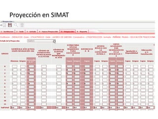 Proyección en SIMAT
 