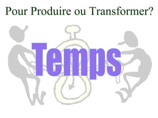 Pour Produire ou Transformer?
 