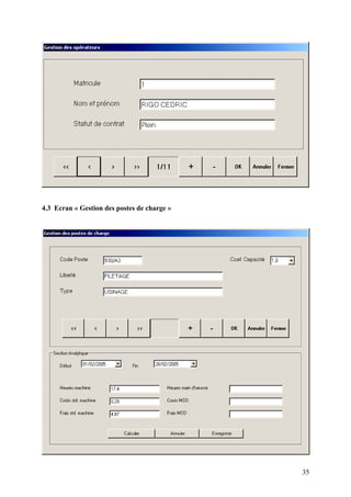35
4.3 Ecran « Gestion des postes de charge »
 