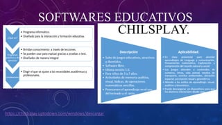 SOFTWARES EDUCATIVOS
https://childsplay.uptodown.com/windows/descargar
 