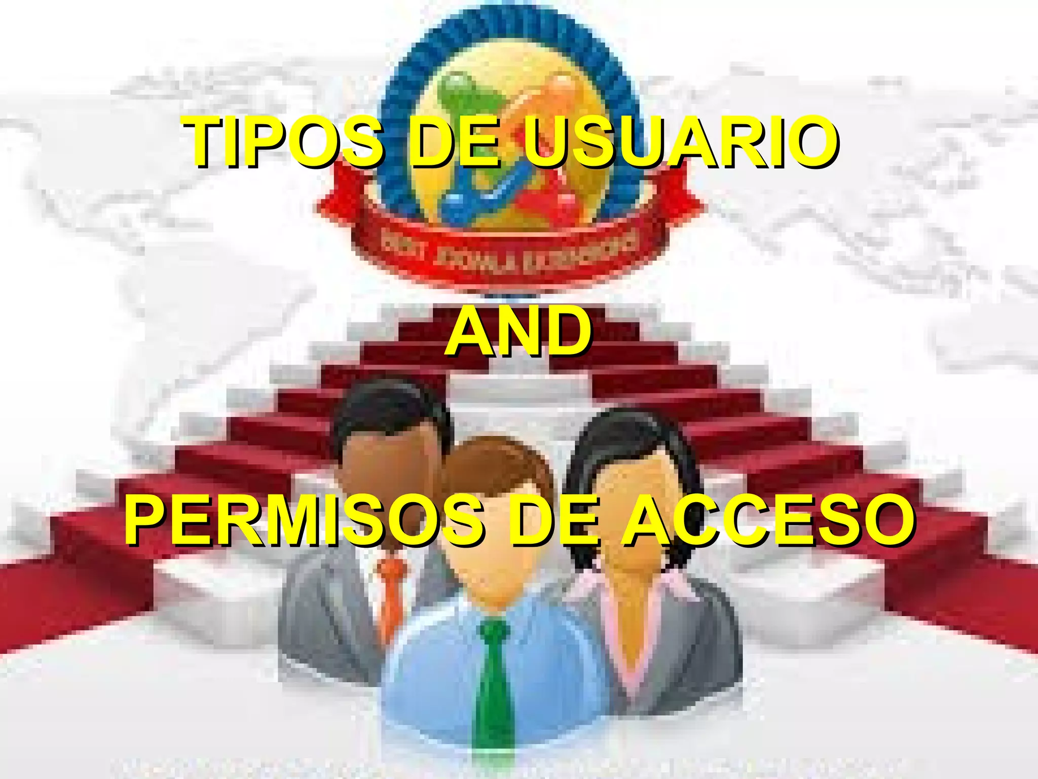 TIPOS DE USUARIOTIPOS DE USUARIO
ANDAND
PERMISOS DE ACCESOPERMISOS DE ACCESO
 