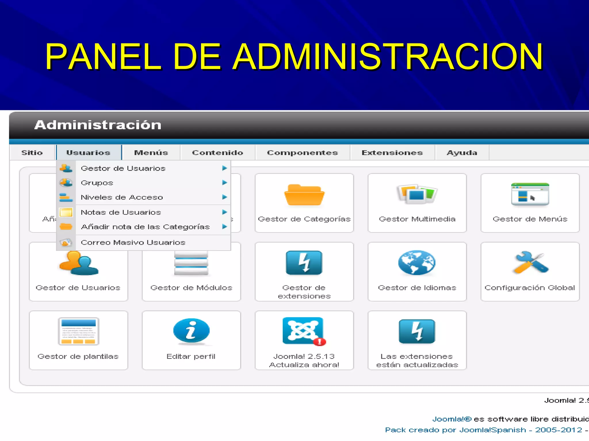 PANEL DE ADMINISTRACIONPANEL DE ADMINISTRACION
 
