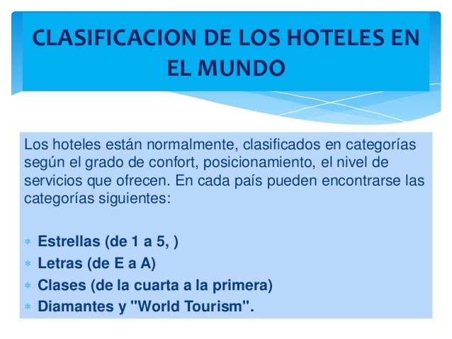 Gestion y clasificacion hoteles