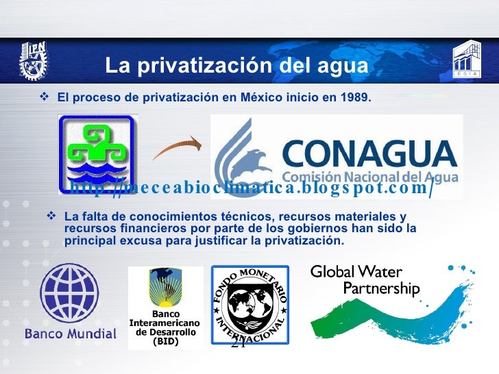 Gestion y privatizacion del agua