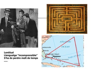 Lentitud Llenguatge “incomprensible” S’ha de perdre molt de temps ..... 